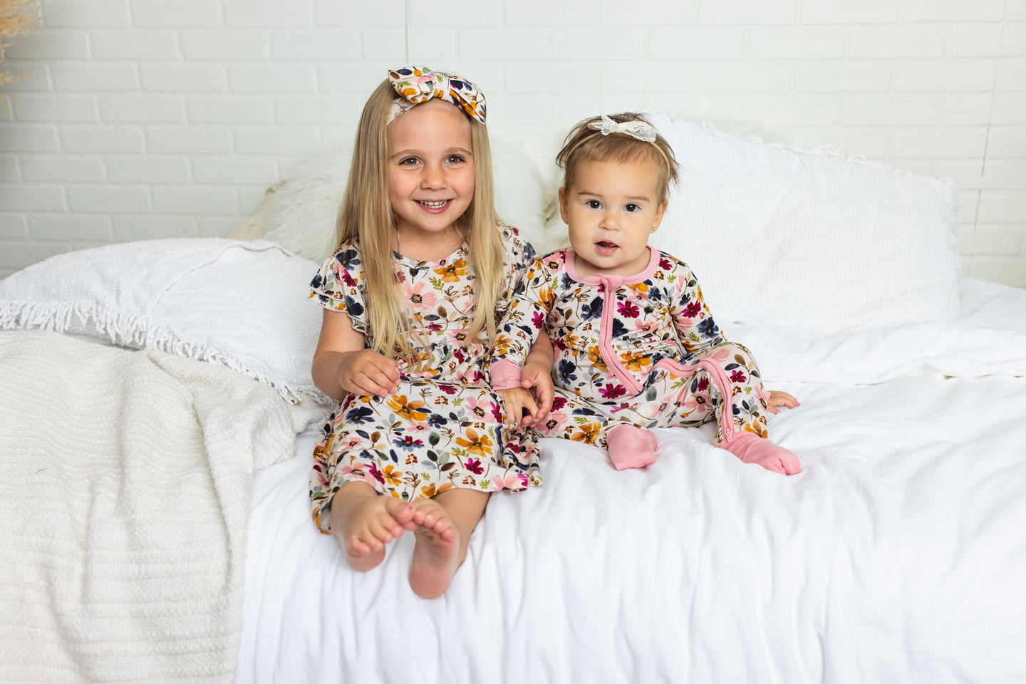 Watercolor Floral Bamboo Two-Piece Pajama Set